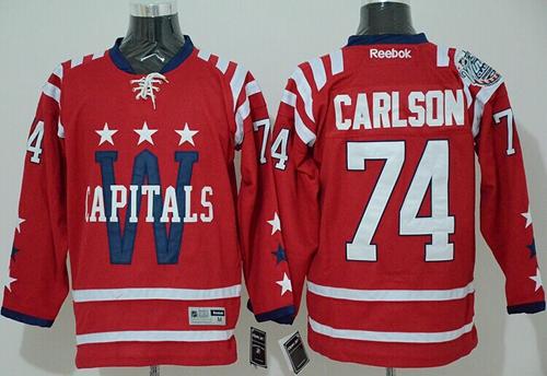 Capitals #74 John Carlson 2015 Winter Classic Red Stitched Jersey