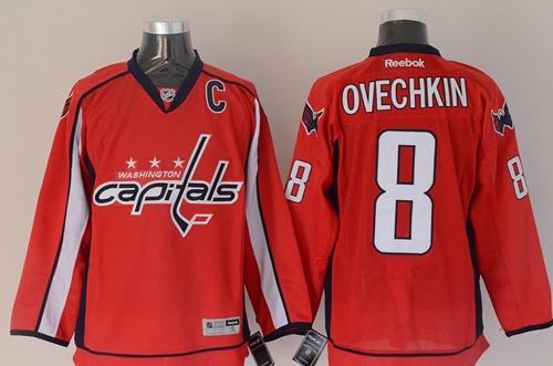 Capitals #8 Alex Ovechkin Red Stitched Jersey