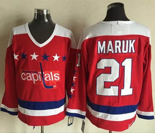 Capitals #21 Dennis Maruk Red Alternate CCM Throwback Stitched Jersey