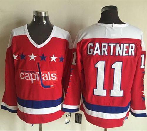 Capitals #11 Mike Gartner Red Alternate CCM Throwback Stitched Jersey