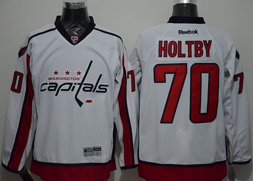Capitals #70 Braden Holtby White Stitched Jersey