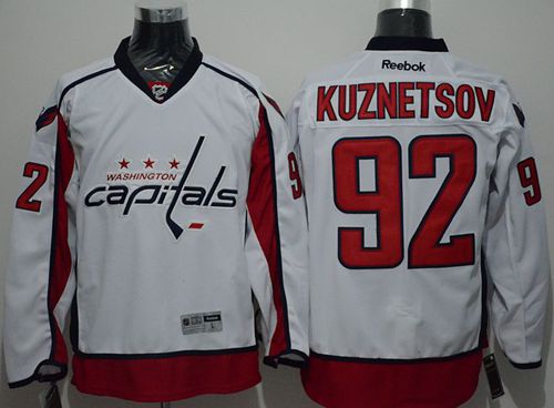 Capitals #92 Evgeny Kuznetsov White Stitched Jersey