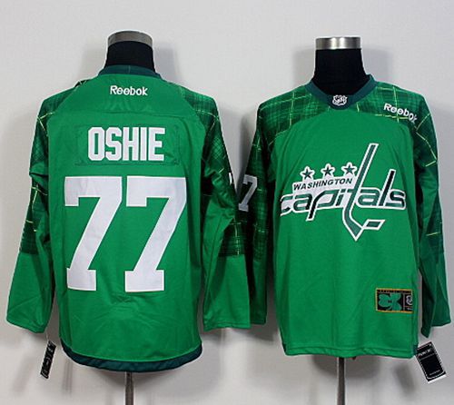 Capitals #77 T.J Oshie Green St. Patrick's Day New Stitched Jersey