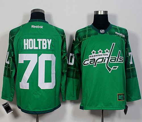 Capitals #70 Braden Holtby Green St. Patrick's Day New Stitched Jersey