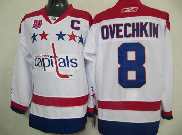 Capitals #8 Alex Ovechkin White 2011 Winter Classic Vintage 40th Anniversary Stitched Jersey