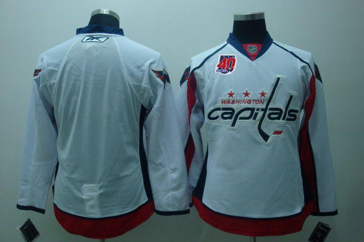 Capitals Blank White 40th Anniversary Stitched Jersey