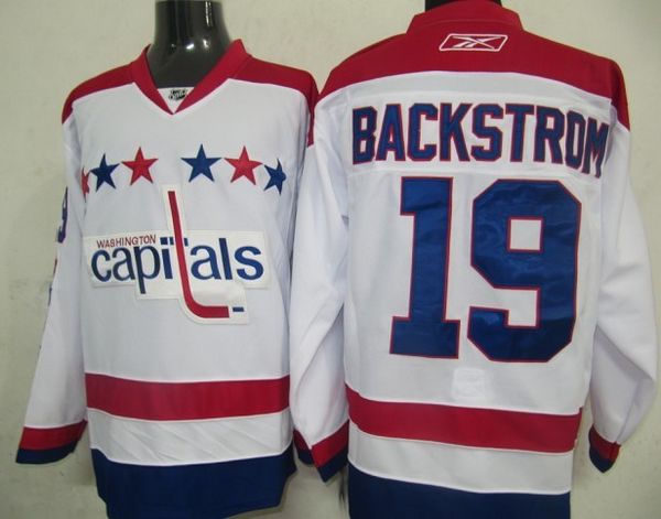 Capitals #19 Nicklas Backstrom Stitched White 2011 Winter Classic Vintage Jersey