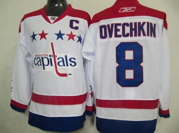 Capitals #8 Alex Ovechkin Stitched White 2011 Winter Classic Vintage Jersey