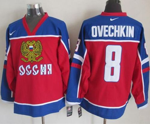 Capitals #8 Alex Ovechkin Red Blue Stitched Jersey