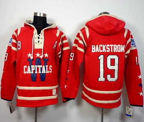 Capitals #19 Nicklas Backstrom 2015 Winter Classic Red Sawyer Hooded Sweatshirt Stitched Jersey