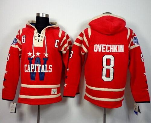 Capitals #8 Alex Ovechkin 2015 Winter Classic Red Sawyer Hooded Sweatshirt Stitched Jersey