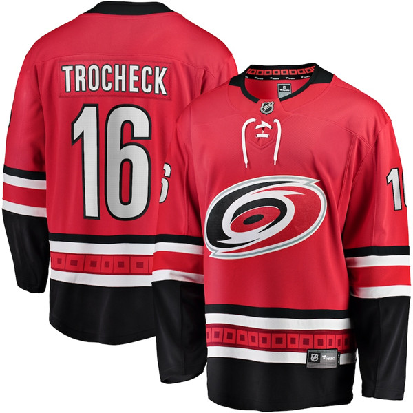 Carolina Hurricanes #16 Vincent Trocheck Red Stitched Jersey