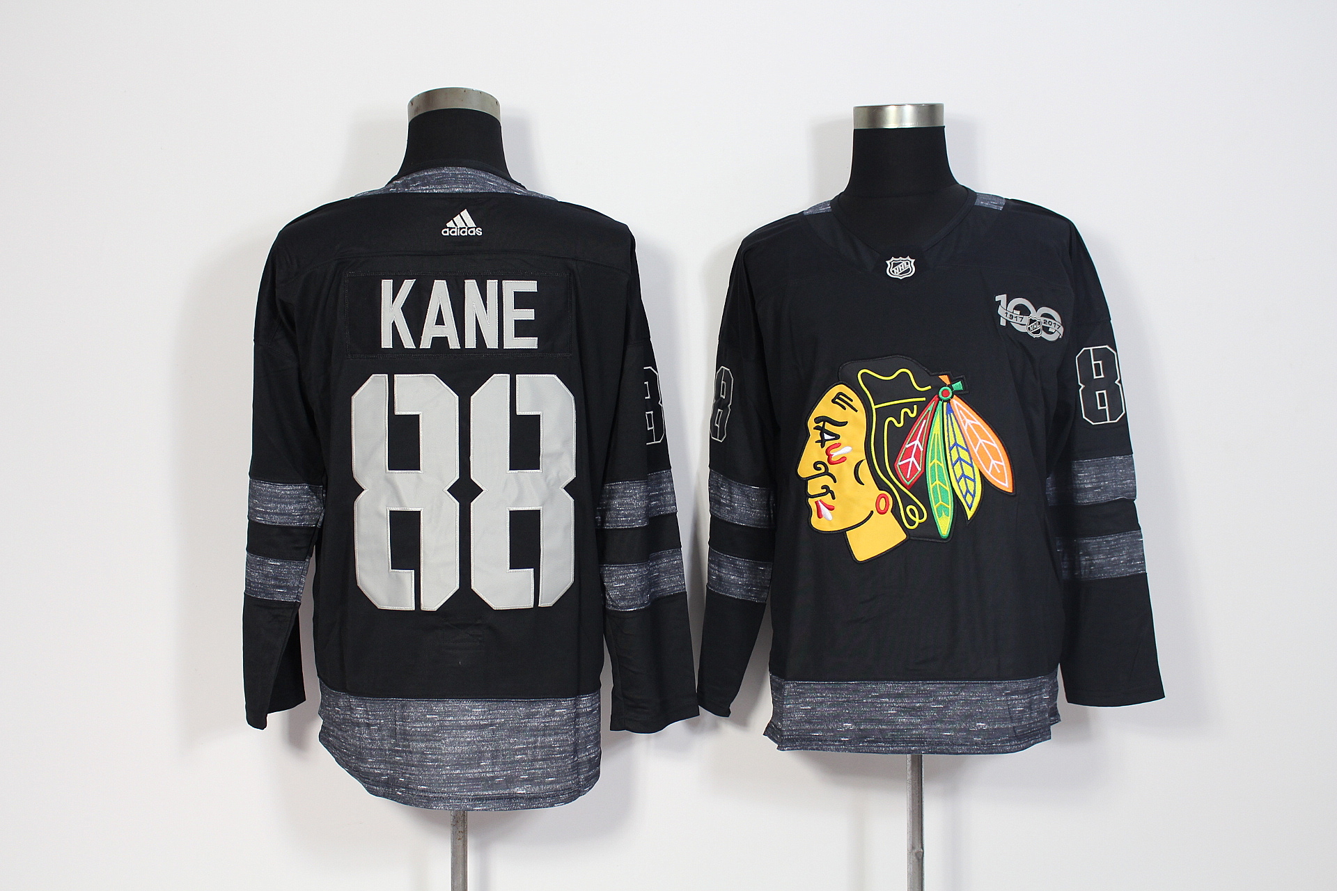 Chicago Blackhawks #88 Patrick Kane Black 1917-2017 100th Anniversary Stitched Adidas Jersey