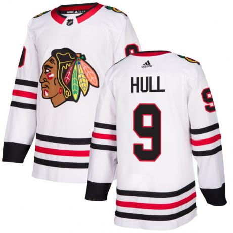 Chicago Blackhawks #9 Bobby Hull White Stitched Jersey