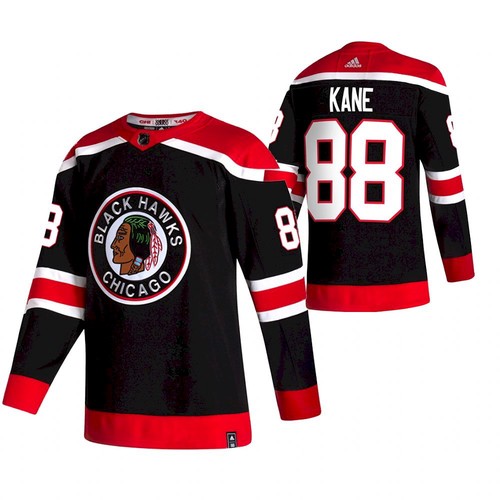 Chicago Blackhawks #88 Patrick Kane 2020-21 Black Reverse Retro Stitched Jersey
