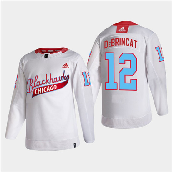 Chicago Blackhawks #12 Alex DeBrincat 2022 Community Night White Stitched Jersey