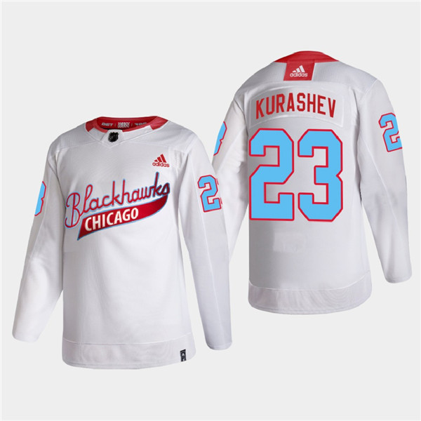 Chicago Blackhawks #23 Philipp Kurashev 2022 Community Night White Stitched Jersey