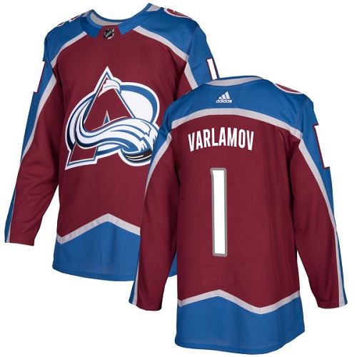 Colorado Avalanche #1 Semyon Varlamov Burgundy Stitched Jersey