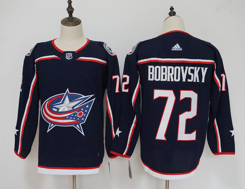 Columbus Blue Jackets #72 Sergei Bobrovsky Navy Stitched Adidas Jersey
