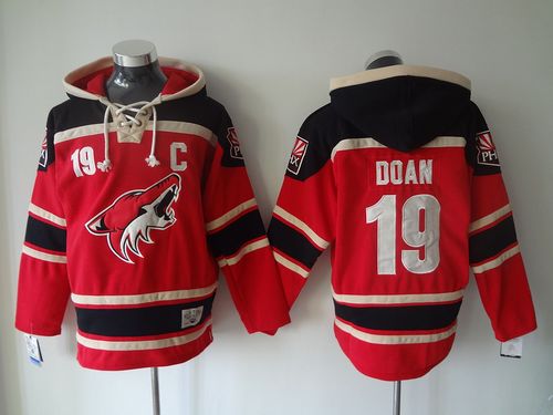 Coyotes #19 Shane Doan Red Sawyer Hooded Sweatshirt Stitched Jersey