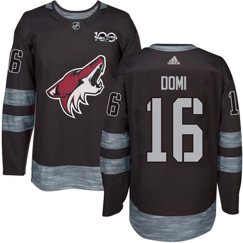 Coyotes #16 Max Domi Black 1917-2017 100th Anniversary Stitched Jersey