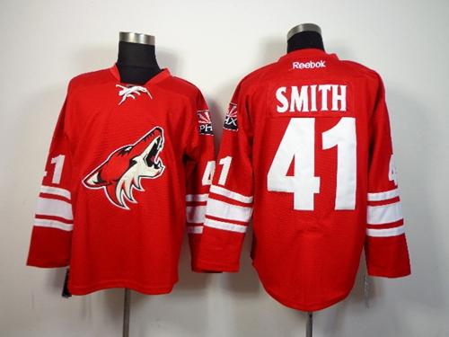 Coyotes #41 Mike Smith Red Home Stitched Jersey