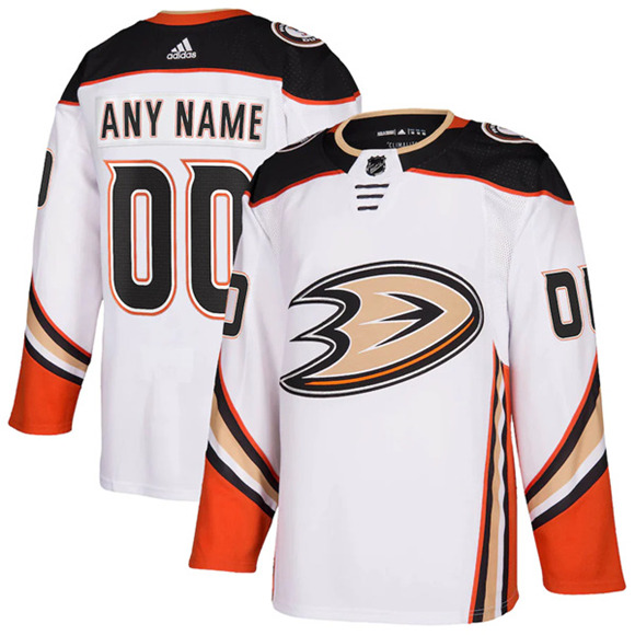 Anaheim Ducks Custom White Name Number Size NHL Stitched Jersey