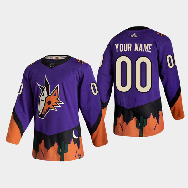 Arizona Coyotes Custom Purple 2020-21 Reverse Retro Stitched NHL Jersey