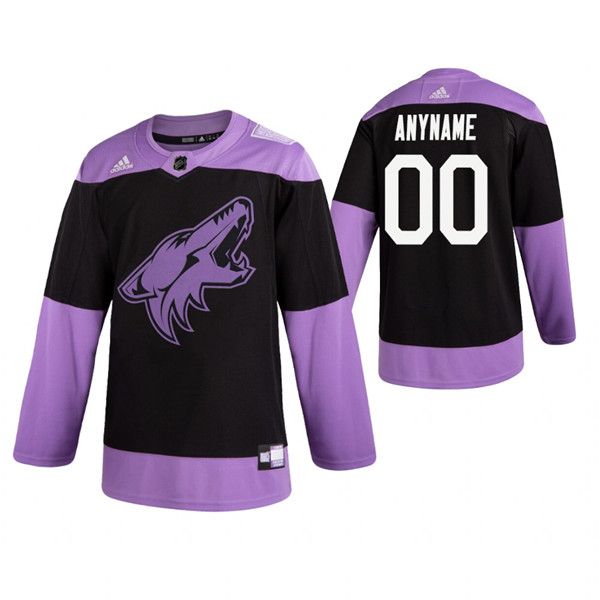 Arizona Coyotes Adidas Black Hockey Fights Cancer Custom Practice NHL Stitched Jersey