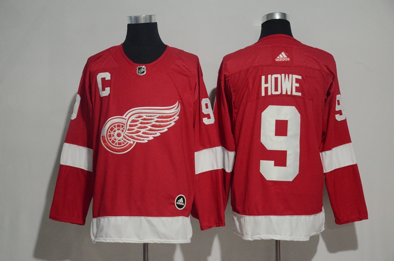 Detroit Red Wings #9 Gordie Howe Red Adidas Stitched Jersey