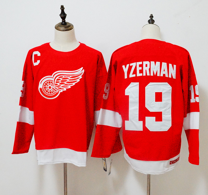 Detroit Red Wings #19 Steve Yzerman Red Throwback CCM Stitched Jersey
