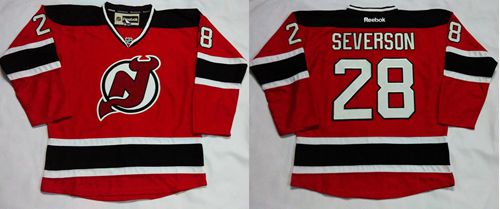 Devils #28 Damon Severson Red Home Stitched Jersey