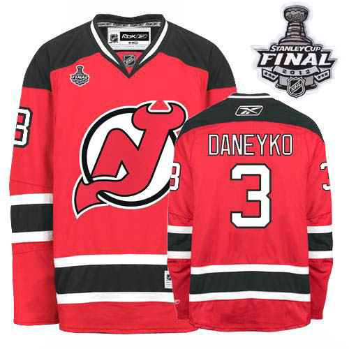 Devils #3 Ken Daneyko 2012 Stanley Cup Finals Red Stitched Jersey