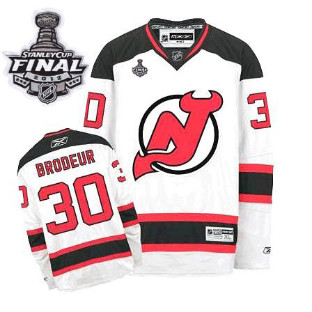 Devils #30 Martin Brodeur 2012 Stanley Cup Finals White Stitched Jersey