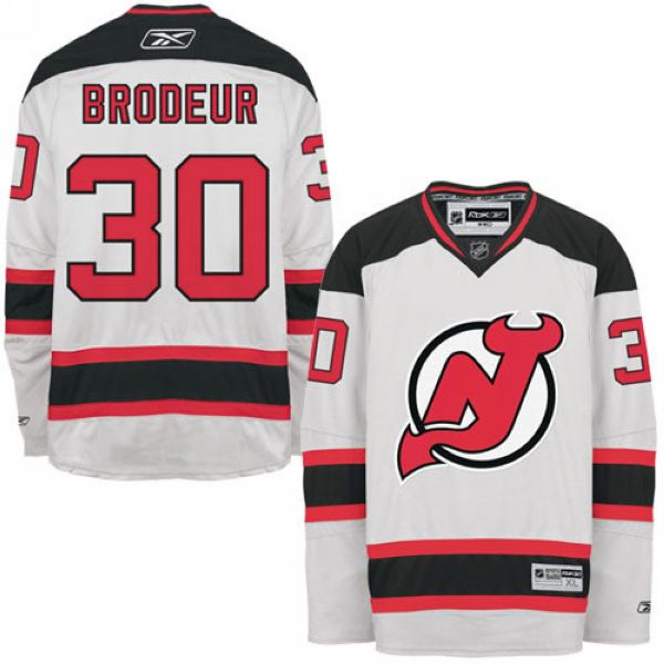 Devils #30 Martin Brodeur Stitched White Jersey