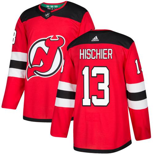 Devils #13 Nico Hischier Red Stitched Adidas Jersey
