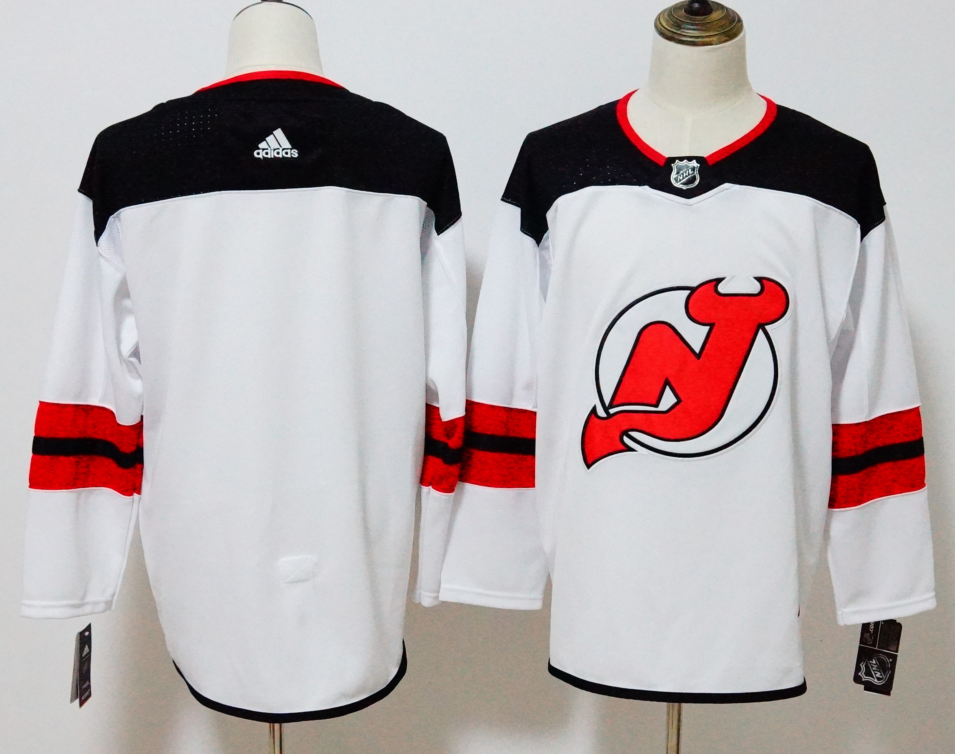 Devils White Stitched Adidas Jersey