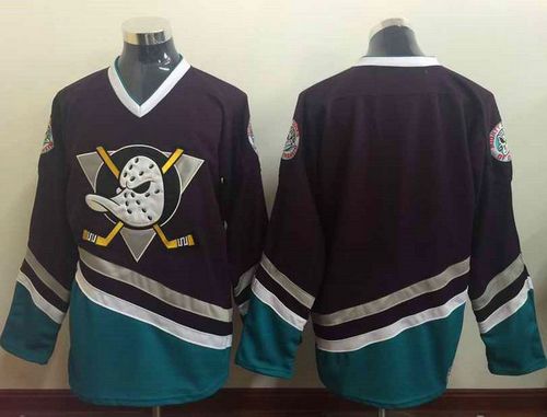 Ducks Blank Purple Turquoise CCM Throwback Stitched Jersey