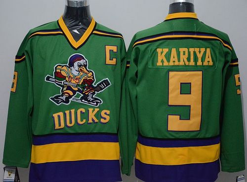 Ducks #9 Paul Kariya Green CCM Throwback Stitched Jersey