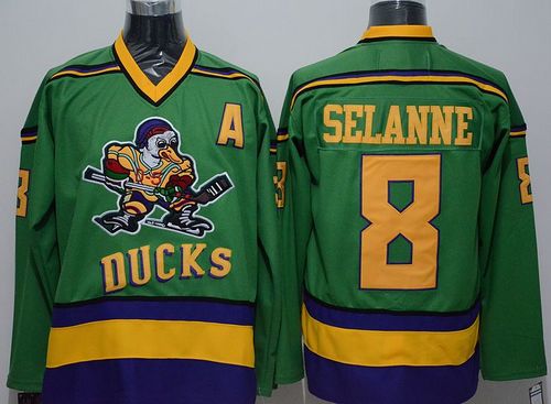 Ducks #8 Teemu Selanne Green CCM Throwback Stitched Jersey