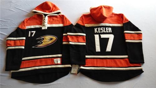 Ducks #17 Ryan Kesler Black Sawyer Hooded Sweatshirt Stitched Jersey