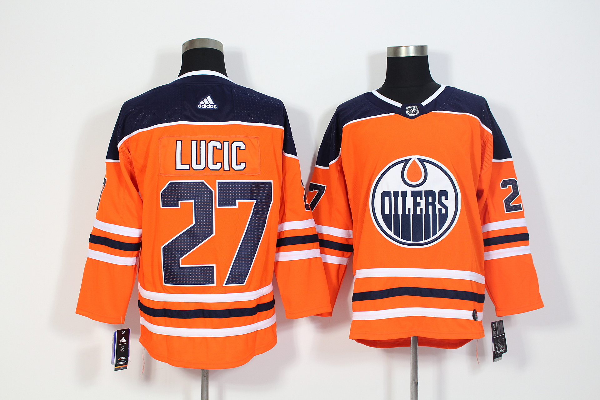 Edmonton Oilers #27 Milan Lucic Orange Stitched Adidas Jersey