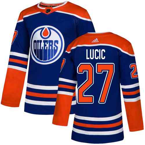 Edmonton Oilers #27 Milan Lucic Royal Blue Stitched Jersey
