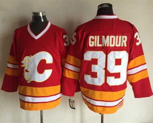 Flames #39 Doug Gilmour Red CCM Throwback Stitched Jersey