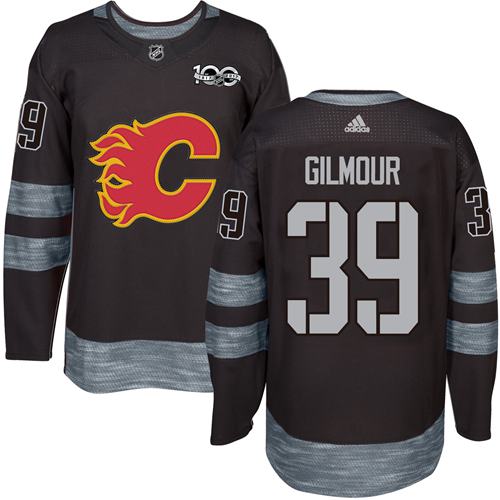 Flames #39 Doug Gilmour Black 1917-2017 100th Anniversary Stitched Jersey