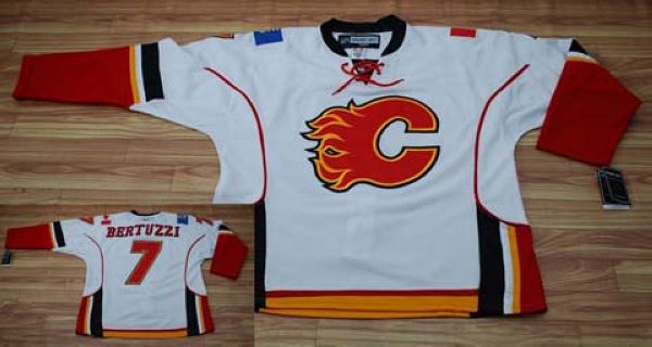 Flames #7 Todd Bertuzzi Stitched White Jersey