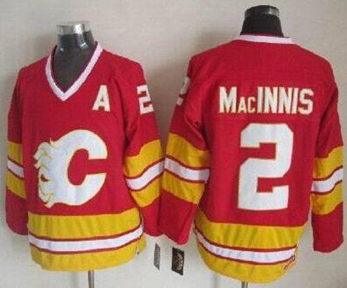 Flames #2 Al MacInnis Red CCM Throwback Stitched Jersey