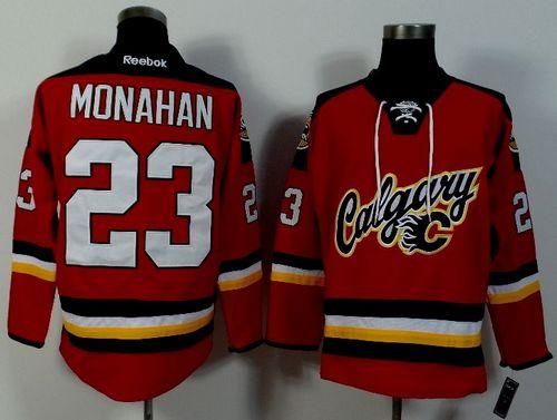 Flames #23 Sean Monahan Red Alternate Stitched Jersey