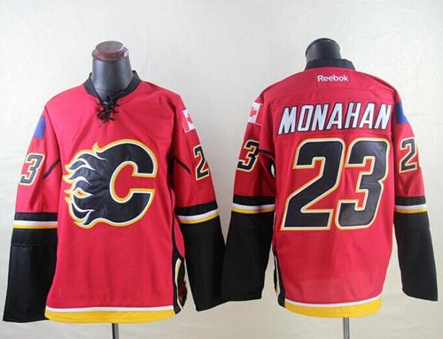 Flames #23 Sean Monahan Red Stitched Jersey
