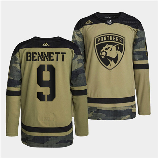 Florida Panthers #9 Sam Bennett 2022 Camo Military Appreciation Night Stitched Jersey